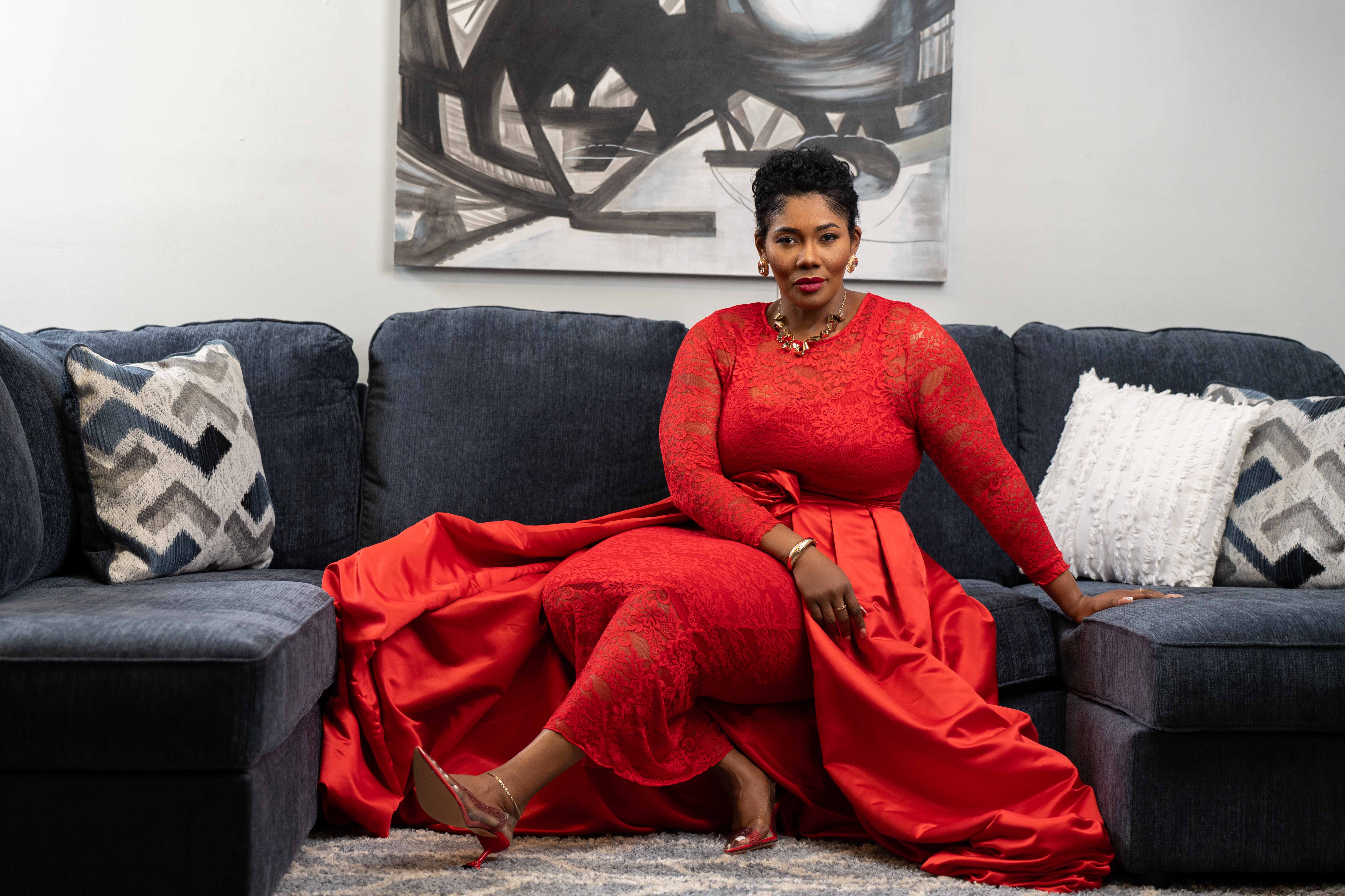 Stacy-Ann Smith gets ready to share her experience with healing after emotional trauma